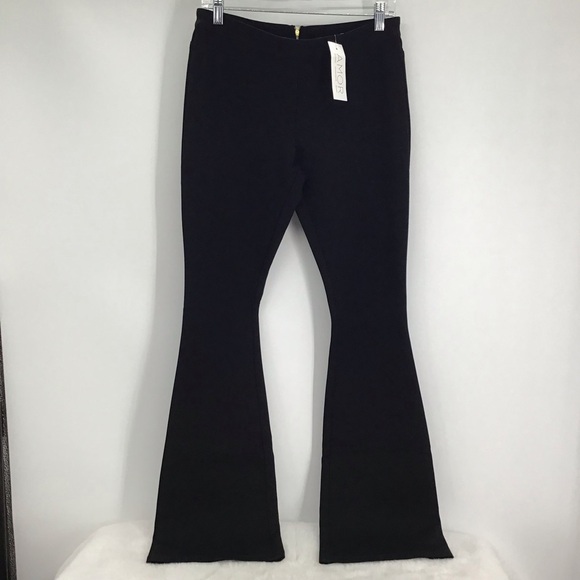 JB BY Julie Brown Flare Elongating Stretch Knit Pants Black Career NWT Size 6 - Picture 1 of 10